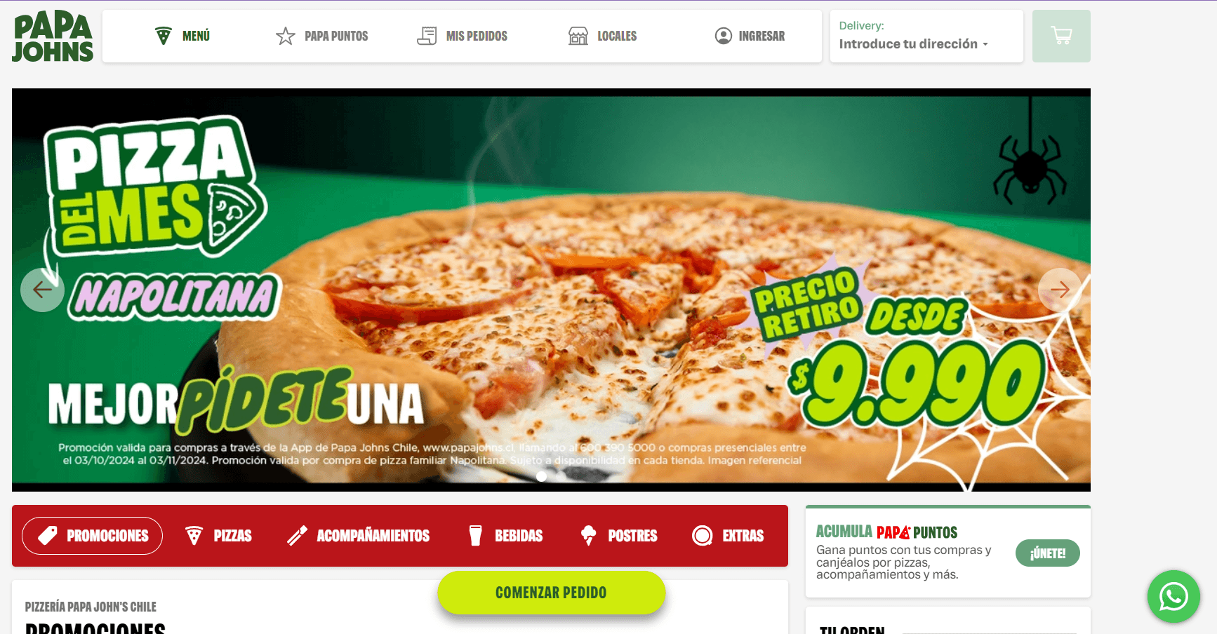 PAPAJOHNS Website